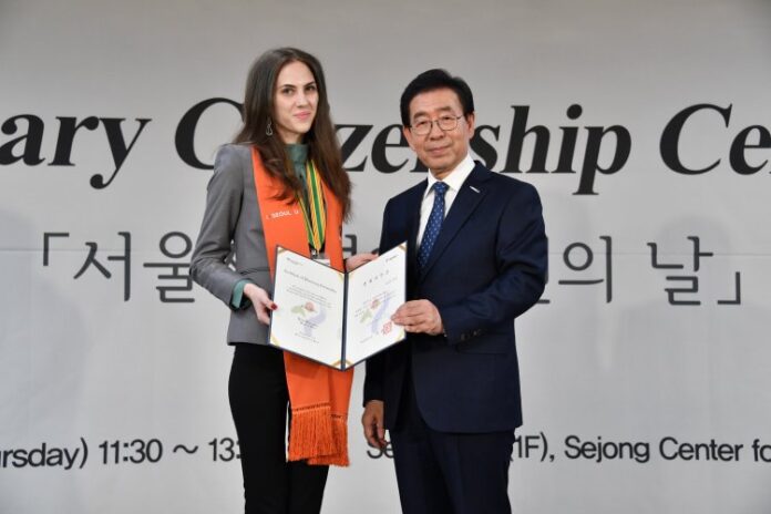 Silvia Pencu - cetățean de onoare Seul